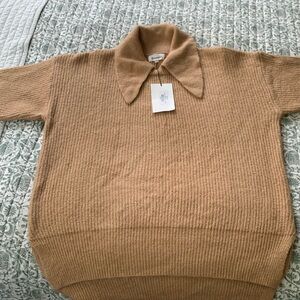 &Merci tan colored high/low sweater